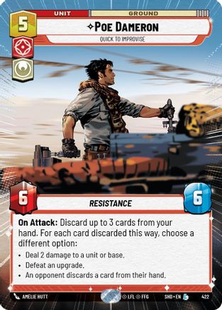 Poe Dameron - Quick to Improvise (Hyperspace) (422) [Shadows of the Galaxy] Foil