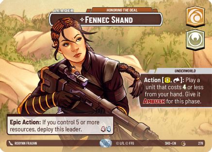 Fennec Shand - Honoring the Deal (Showcase) (278) [Shadows of the Galaxy] Foil