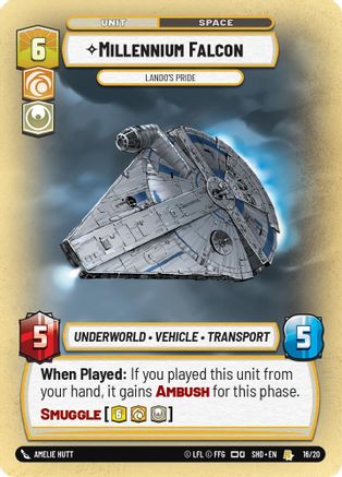 Millennium Falcon - Lando's Pride (16/20) [Shadows of the Galaxy Weekly Play Promos] Foil