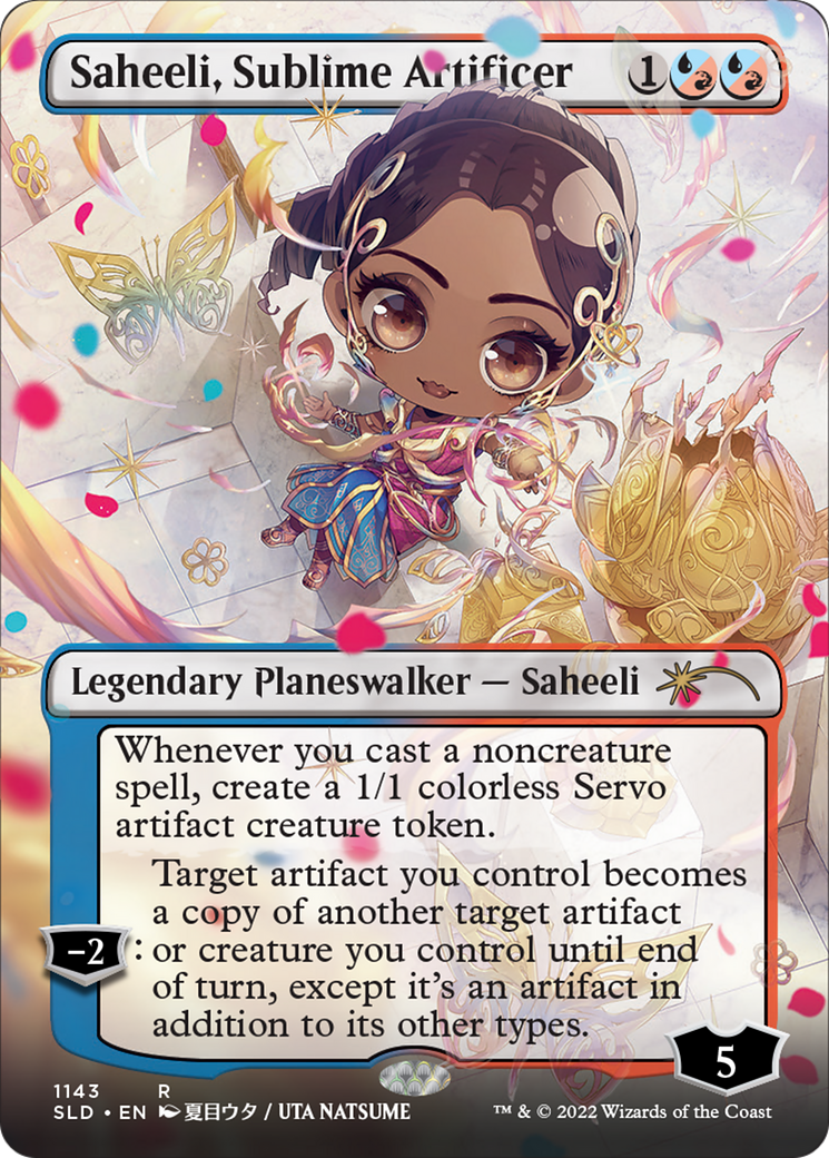 Saheeli, Sublime Artificer (SLD-1143) [Secret Lair Drop] (Borderless) Foil