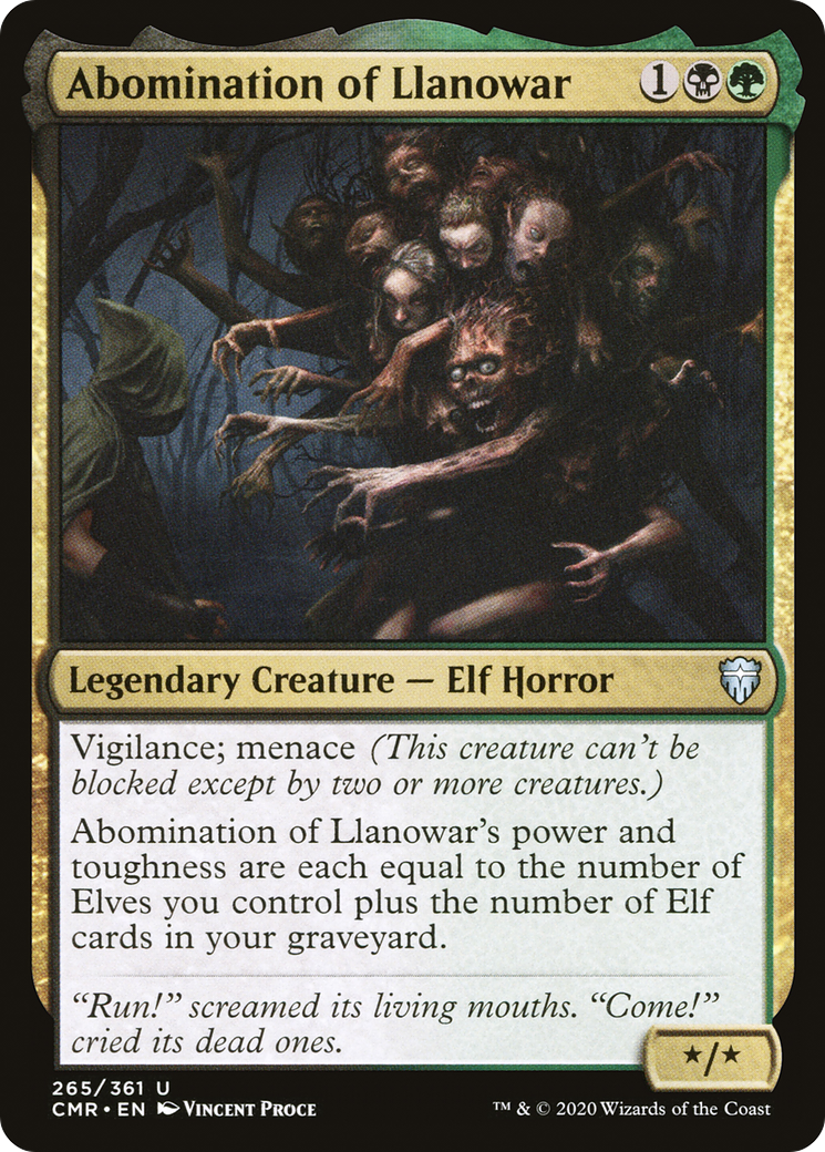 Abomination of Llanowar (CMR-265) [Commander Legends] Foil
