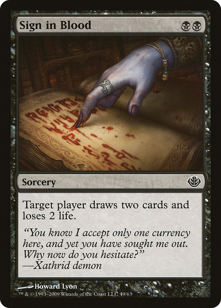 Sign in Blood (DDD-049) [Duel Decks: Garruk vs. Liliana]