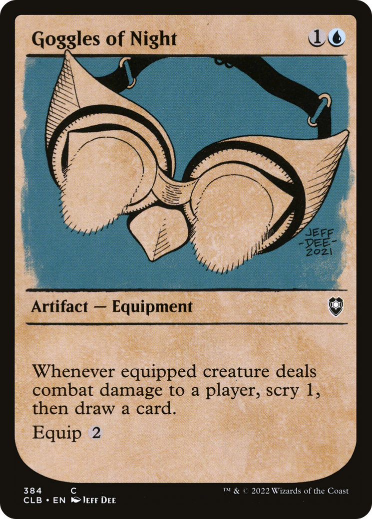 Goggles of Night (CLB-384) [Commander Legends: Battle for Baldur's Gate]: (Showcase) Foil