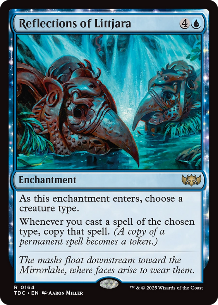 Reflections of Littjara (TDC-164) [Commander: Tarkir: Dragonstorm]: (enchantment)