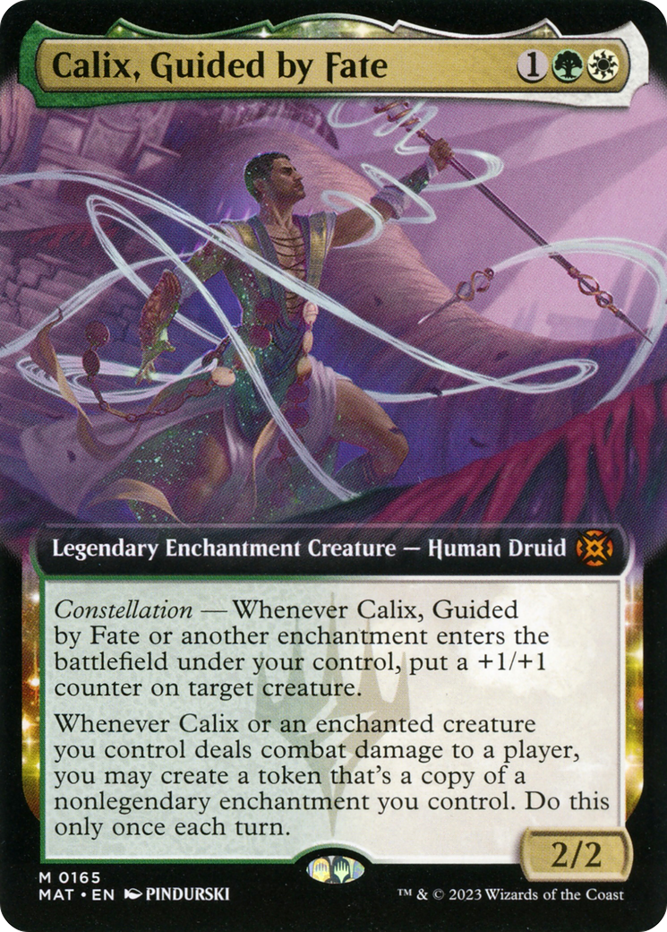 Calix, Guided by Fate (MAT-165) [March of the Machine: The Aftermath]: (Extended Art, enchantment) Foil