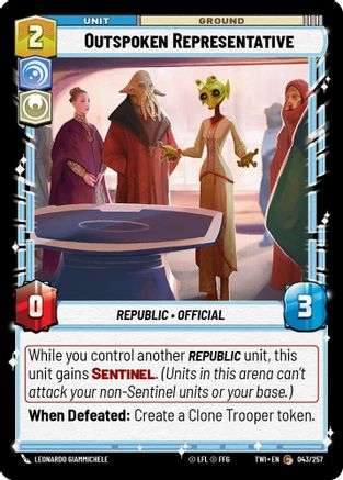 Outspoken Representative (043/257) [Twilight of the Republic] Foil