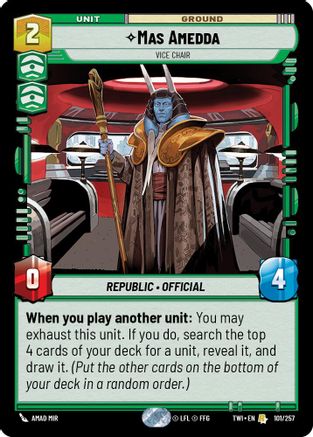 Mas Amedda - Vice Chair (101/257) [Twilight of the Republic] Foil