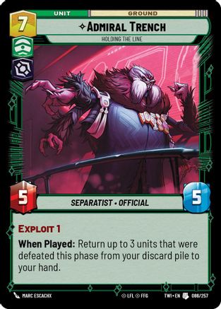 Admiral Trench - Holding the Line (086/257) [Twilight of the Republic] Foil