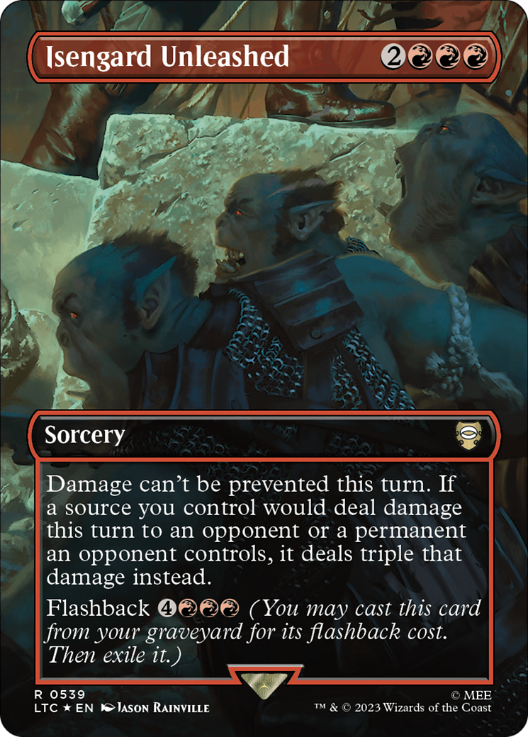 Isengard Unleashed (Borderless) (Surge Foil) (LTC-539) [Tales of Middle-earth Commander] (Borderless) Foil