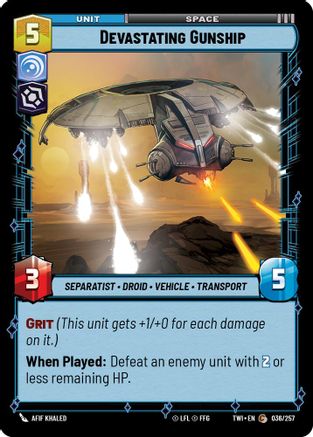 Devastating Gunship (036/257) [Twilight of the Republic] Foil