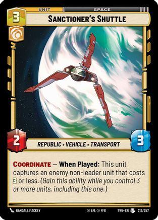Sanctioner's Shuttle (213/257) [Twilight of the Republic] Foil