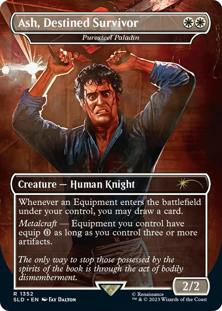 Ash, Destined Survivor - Puresteel Paladin (SLD-1352) (Borderless) [Secret Lair Drop]