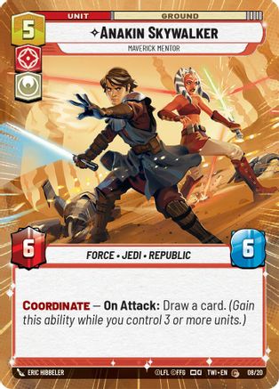 Anakin Skywalker - Maverick Mentor (Hyperspace) (08/20) [Twilight of the Republic Weekly Play Promos] Foil