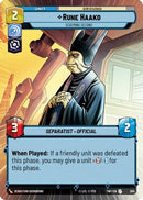 Rune Haako - Scheming Second (Hyperspace) (304) [Twilight of the Republic] Foil