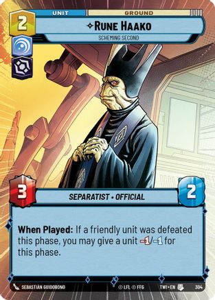 Rune Haako - Scheming Second (Hyperspace) (304) [Twilight of the Republic] Foil