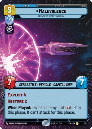 Malevolence - Grievous's Secret Weapon (Hyperspace) (312) [Twilight of the Republic] Foil