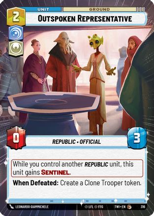 Outspoken Representative (Hyperspace) (316) [Twilight of the Republic] Foil