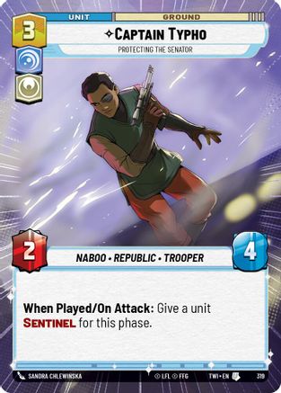 Captain Typho - Protecting the Senator (Hyperspace) (319) [Twilight of the Republic] Foil