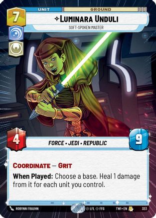 Luminara Unduli - Soft-Spoken Master (Hyperspace) (323) [Twilight of the Republic] Foil