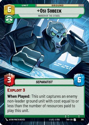 Osi Sobeck - Warden of the Citadel (Hyperspace) (385) [Twilight of the Republic] Foil