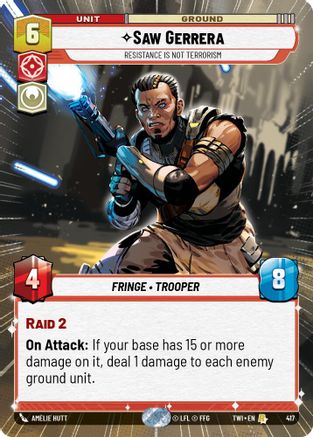 Saw Gerrera - Resistance is Not Terrorism (Hyperspace) (417) [Twilight of the Republic] Foil