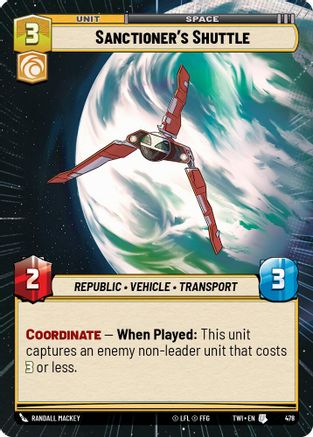 Sanctioner's Shuttle (Hyperspace) (478) [Twilight of the Republic] Foil