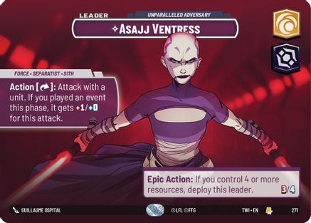 Asajj Ventress - Unparalleled Adversary (Showcase) (271) [Twilight of the Republic] Foil