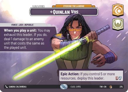 Quinlan Vos - Sticking the Landing (Showcase) (275) [Twilight of the Republic] Foil