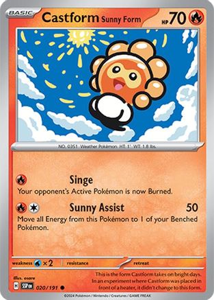 Castform Sunny Form - 020/191 20 - [SV08 Surging Sparks] Reverse Holofoil