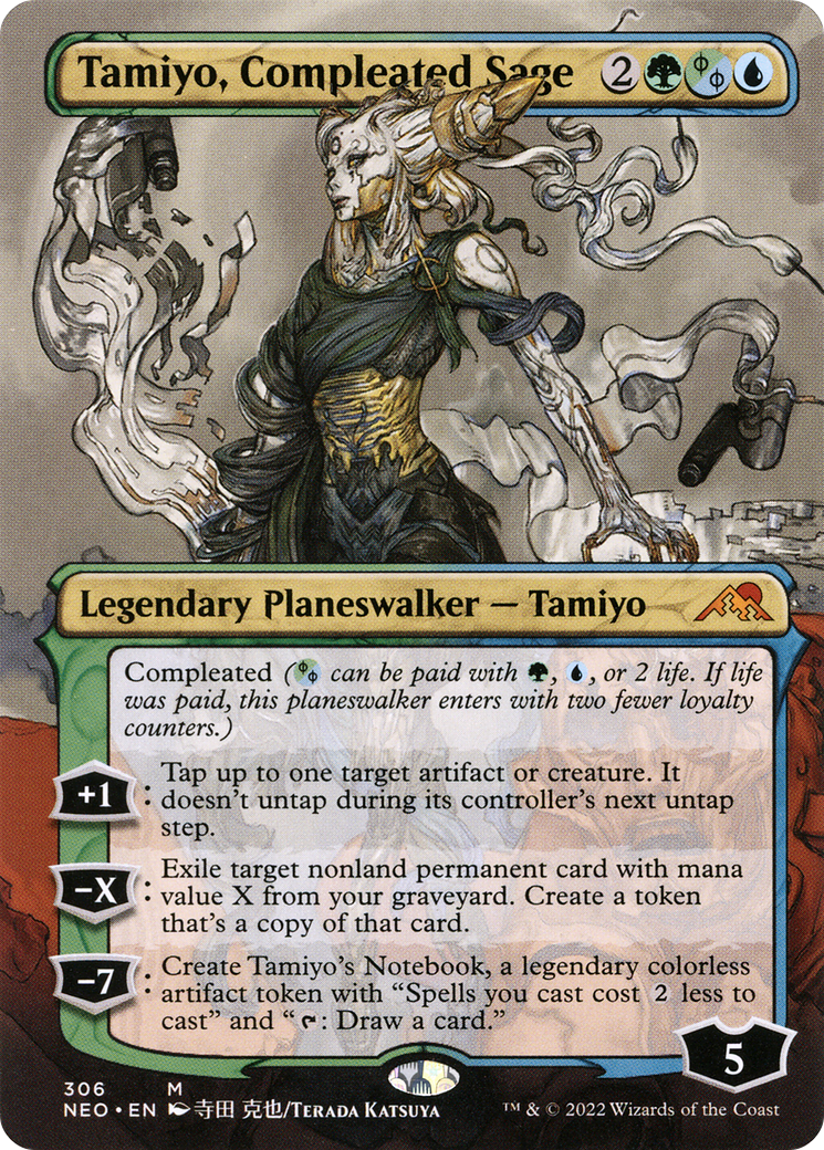 Tamiyo, Compleated Sage (Borderless) (NEO-306) [Kamigawa: Neon Dynasty]