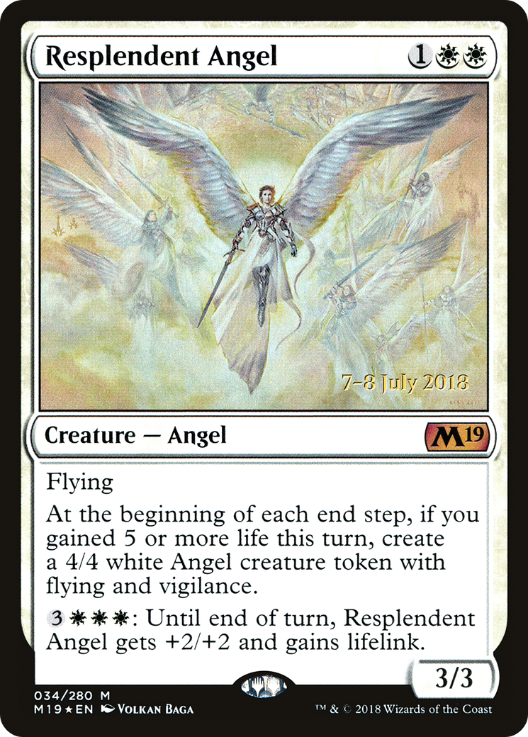 Resplendent Angel (PRE-34S) [Core Set 2019 Promos] Foil