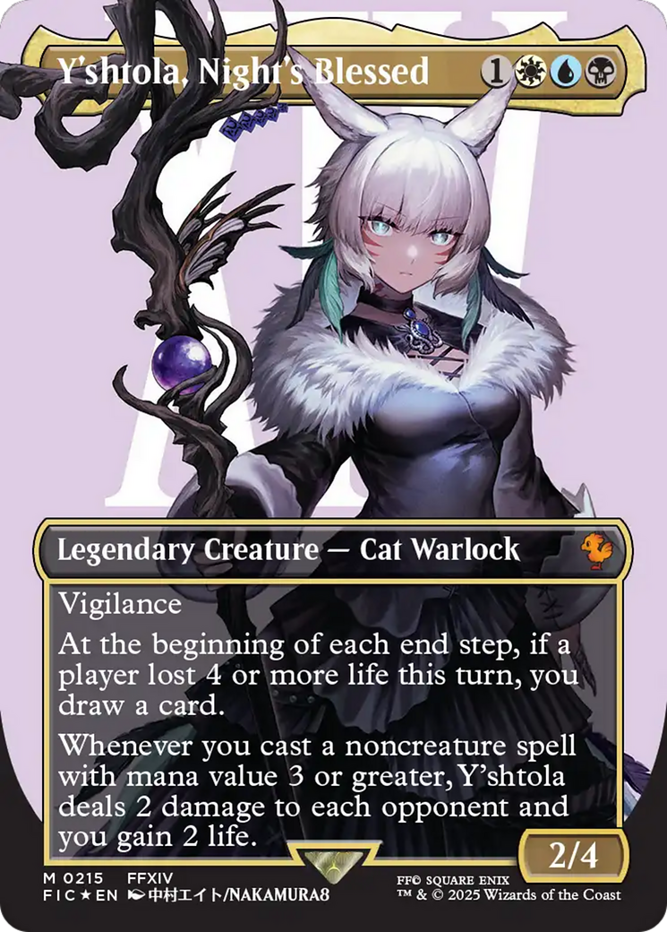 Y'shtola, Night's Blessed (Borderless) (Surge Foil) (FIC-215) [Commander: FINAL FANTASY] (Borderless) Foil