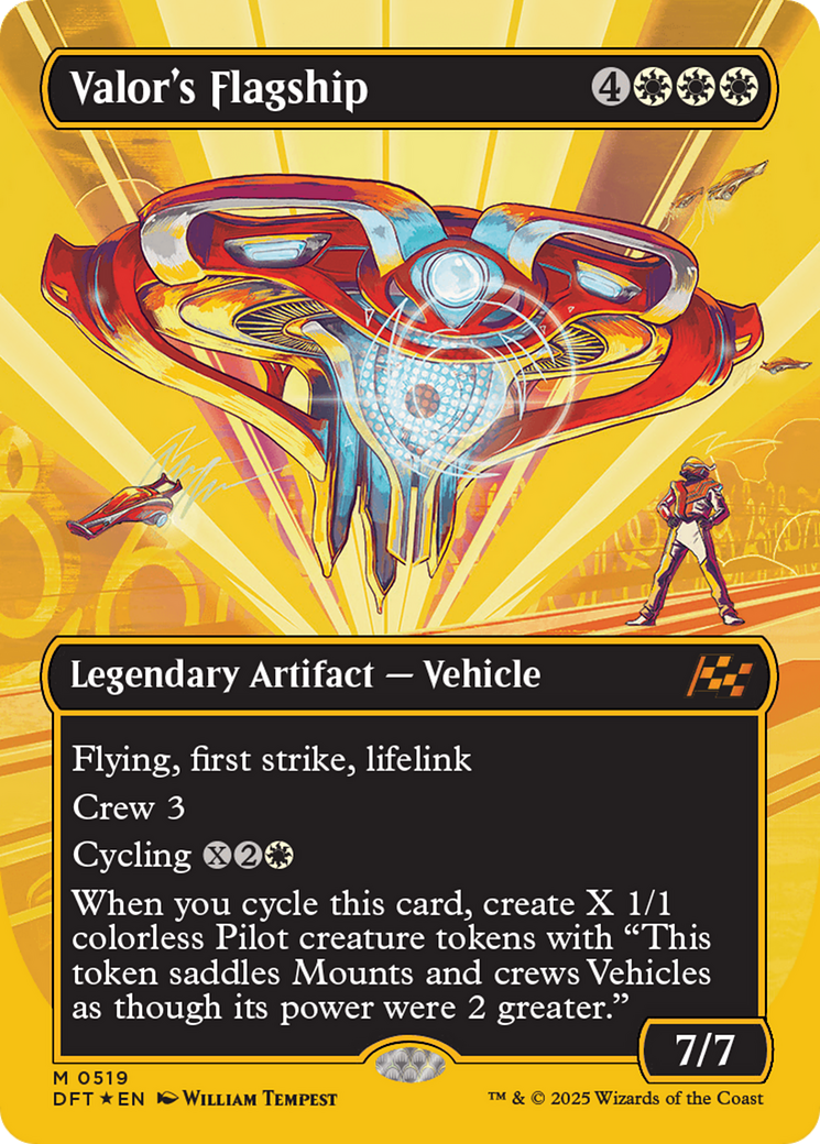 Valor's Flagship (DFT-519) [Aetherdrift] (Borderless) Foil