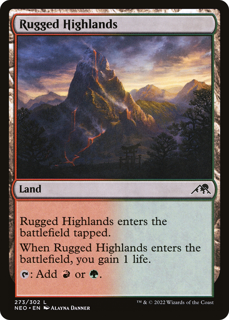 Rugged Highlands (NEO-273) [Kamigawa: Neon Dynasty]