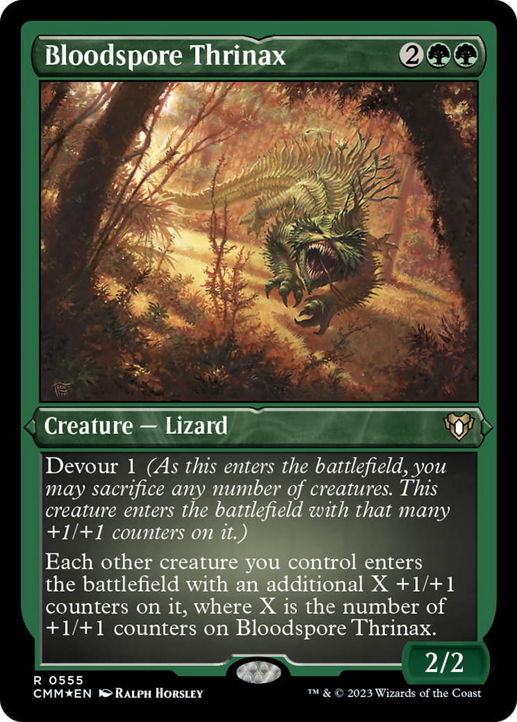 Bloodspore Thrinax (CMM-555) [Commander Masters] Etched Foil