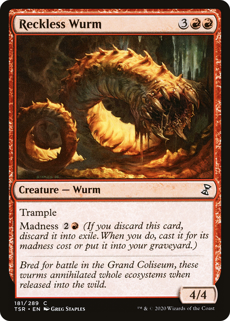 Reckless Wurm (TSR-181) [Time Spiral Remastered]
