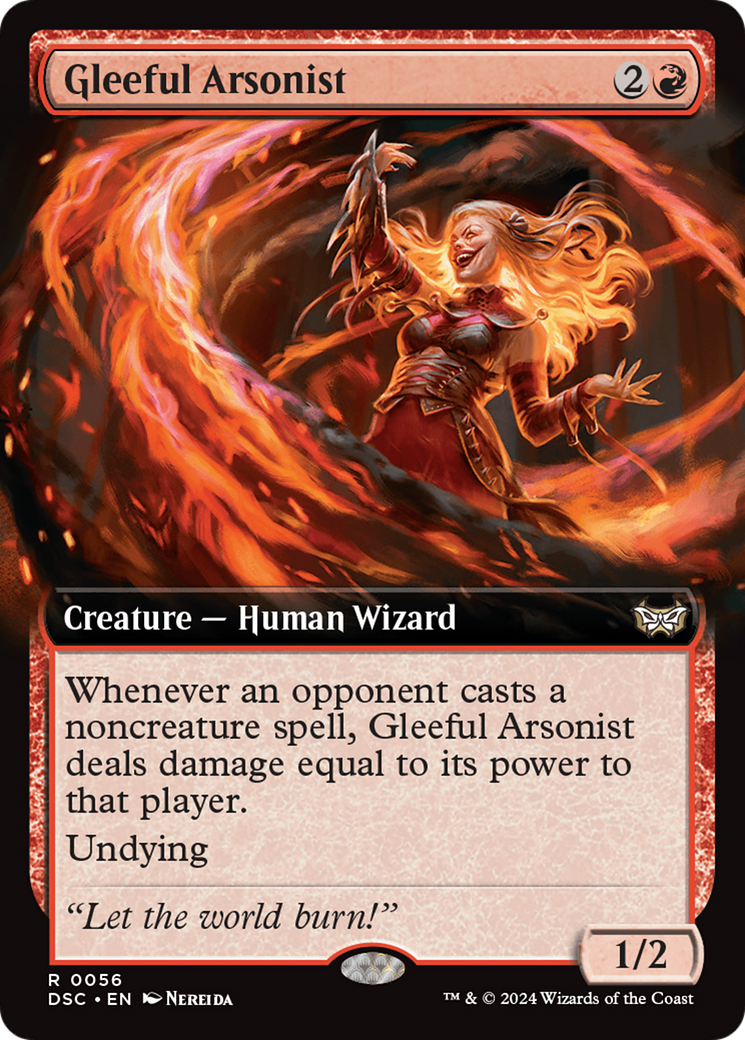 Gleeful Arsonist (DSC-056) [Duskmourn: House of Horror Commander]: (Extended Art)