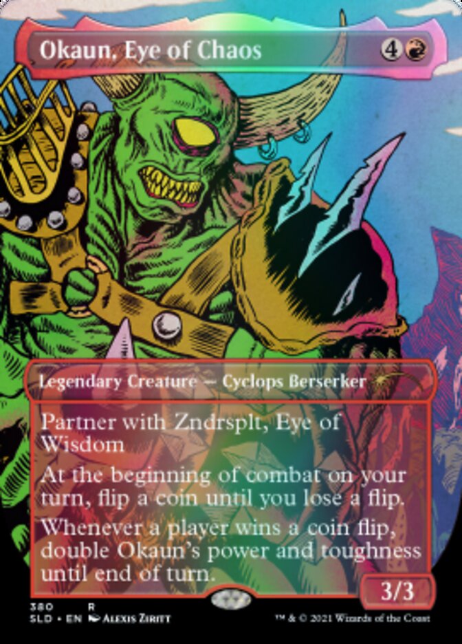 Okaun, Eye of Chaos // Okaun, Eye of Chaos (SLD-380) [Secret Lair Drop] (Borderless)
