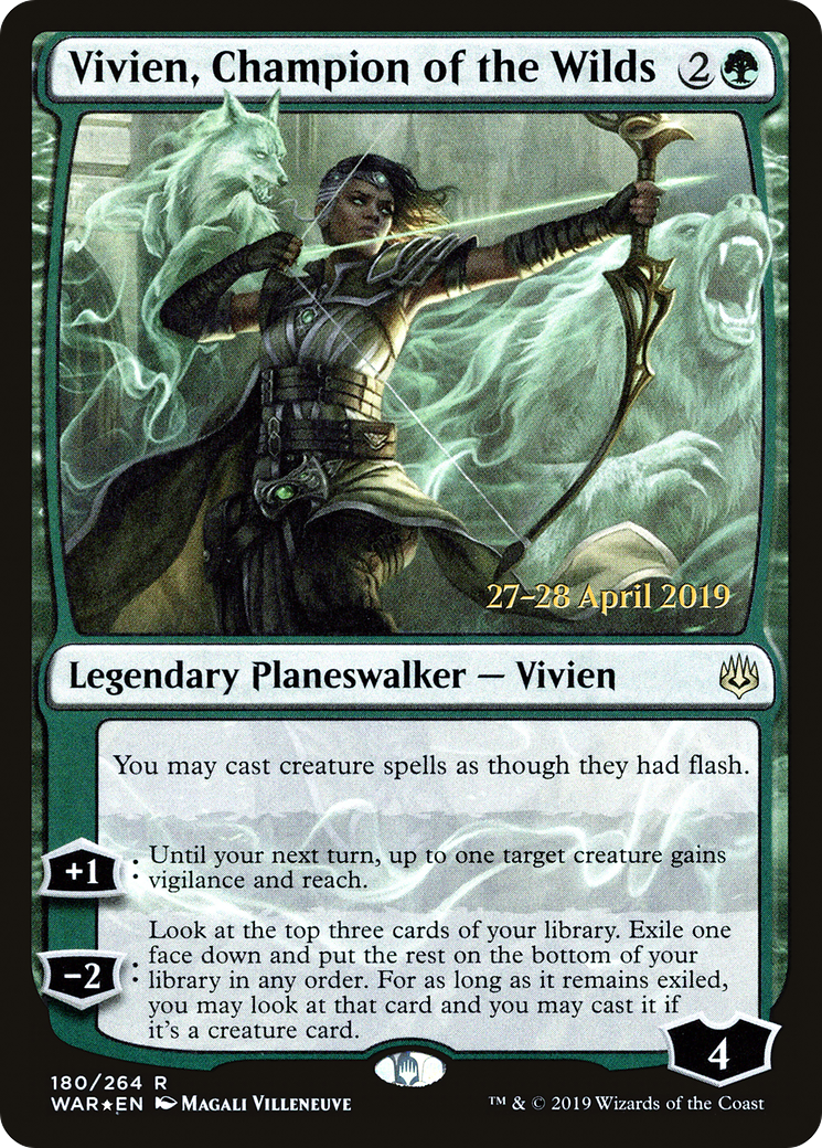 Vivien, Champion of the Wilds (PRE-180S) [War of the Spark Promos] Foil