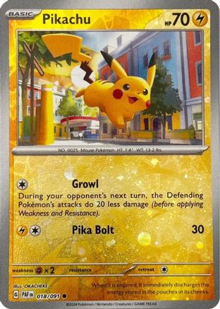 Pikachu - 018/091 (Reverse Cosmos Holo) 18 - [Miscellaneous Cards & Products] Reverse Holofoil