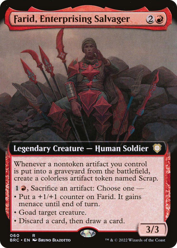 Farid, Enterprising Salvager (Extended Art) (BRC-060) [The Brothers' War Commander]