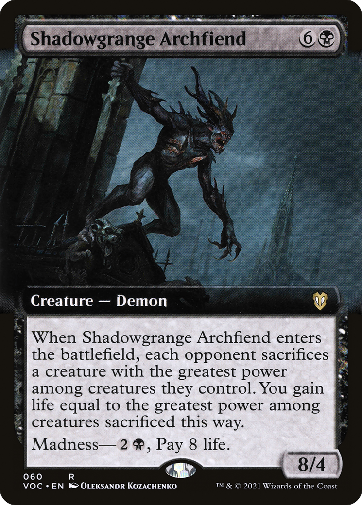 Shadowgrange Archfiend (Extended Art) (VOC-060) [Crimson Vow Commander]