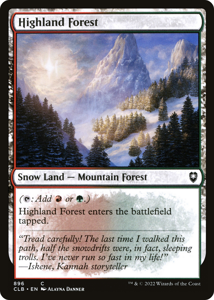 Highland Forest (CLB-896) [Commander Legends: Battle for Baldur's Gate]: (snow)