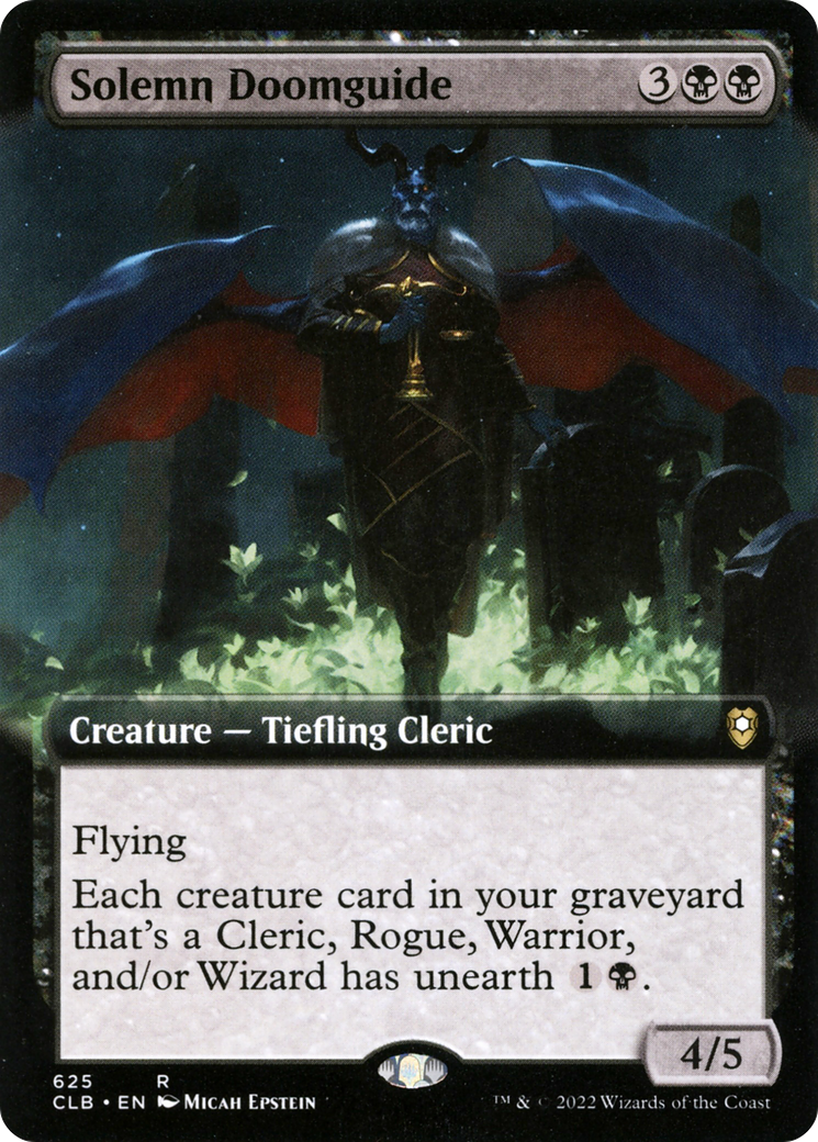 Solemn Doomguide (Extended Art) (CLB-625) [Commander Legends: Battle for Baldur's Gate]