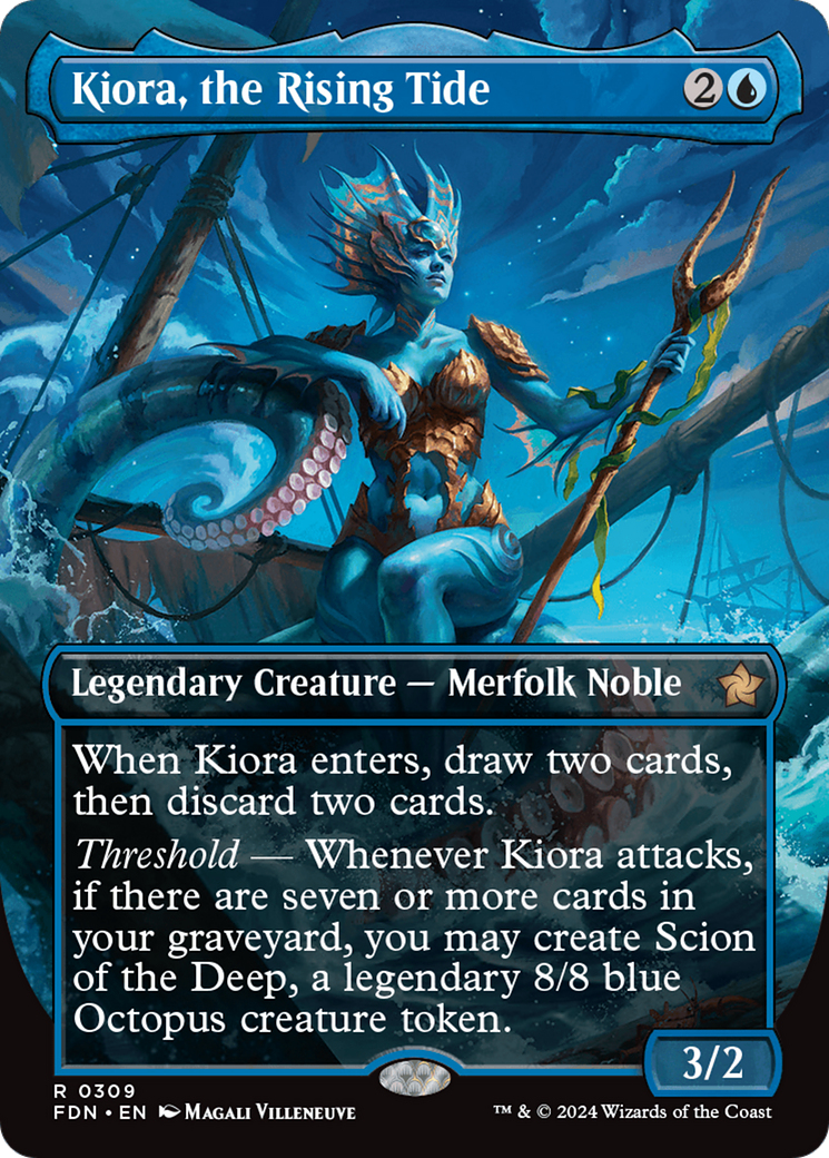 Kiora, the Rising Tide (FDN-309) [Foundations] (Borderless) Foil