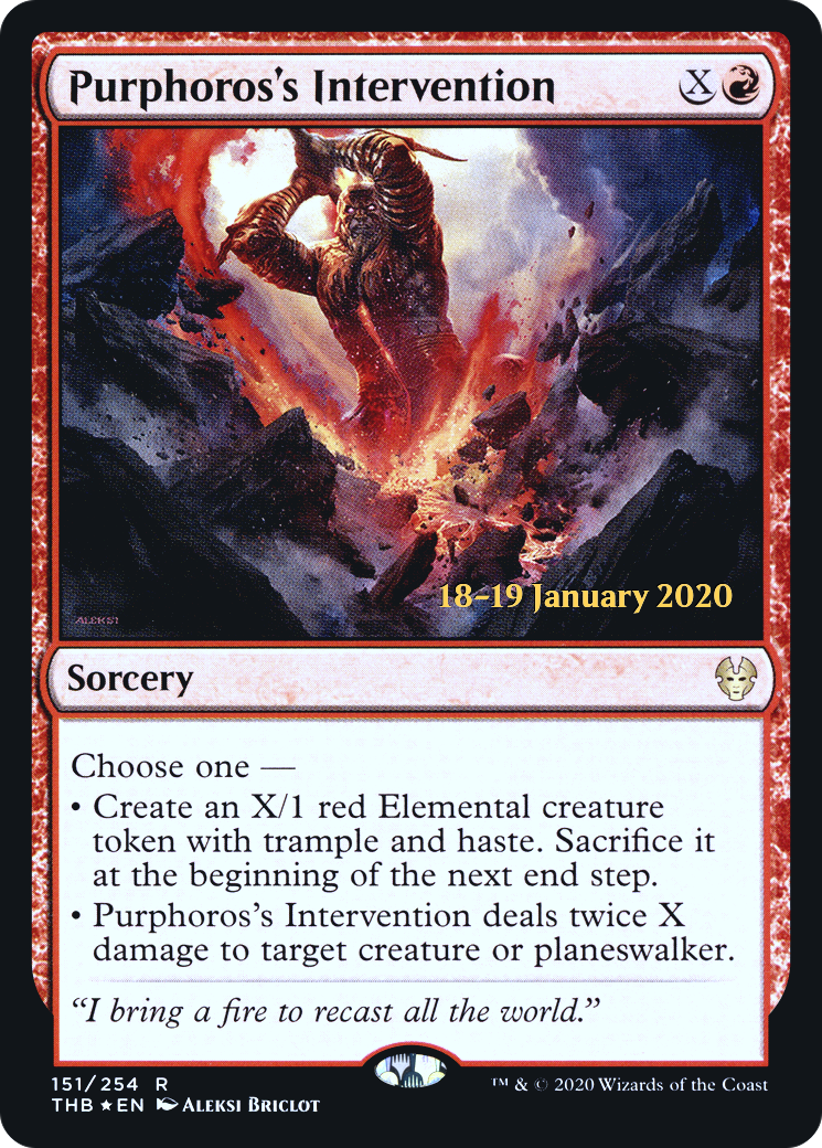 Purphoros's Intervention (PRE-151S) [Theros Beyond Death Promos] Foil