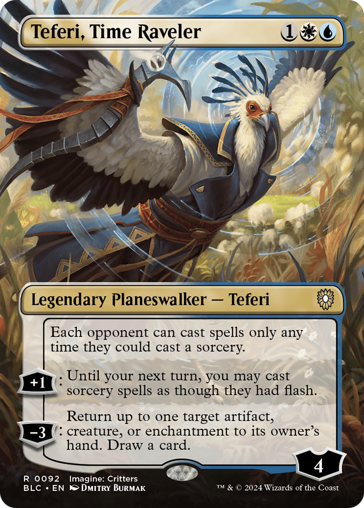 Teferi, Time Raveler (BLC-092) [Bloomburrow Commander] (Borderless)