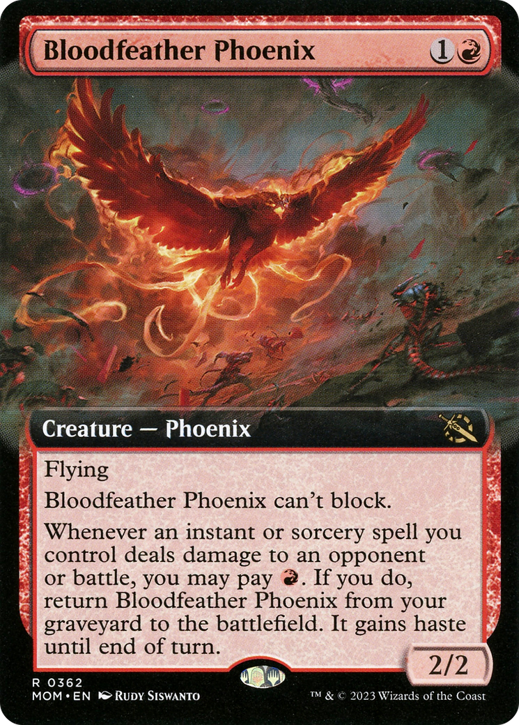 Bloodfeather Phoenix (MOM-362) [March of the Machine]: (Extended Art) Foil