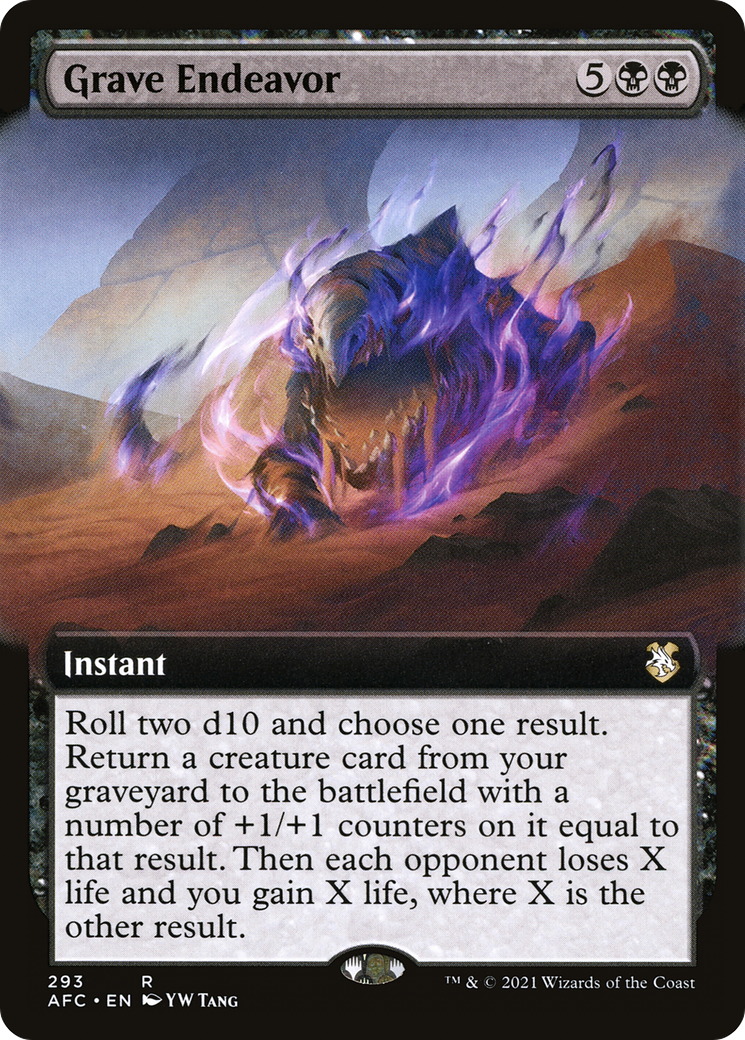 Grave Endeavor (Extended Art) (AFC-293) [Forgotten Realms Commander]