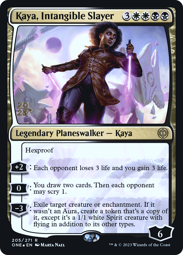Kaya, Intangible Slayer (PRE-205S) [Phyrexia: All Will Be One Promos] Foil